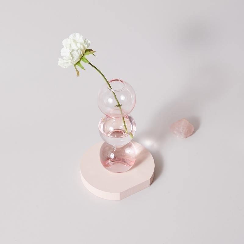 Pink Glass Taper Candle Holder & Vase Collection