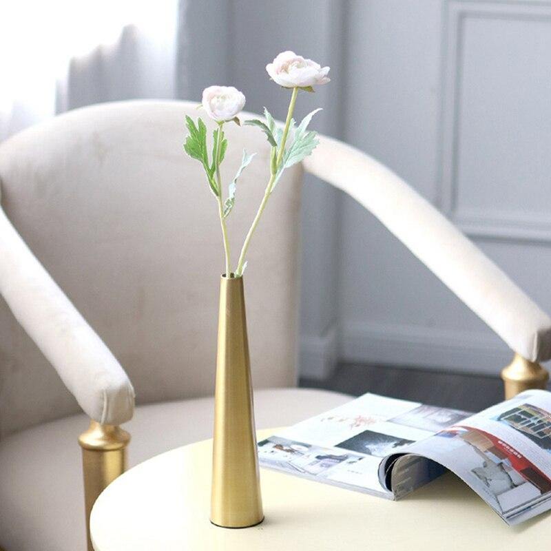 Gold Metal Cone Vase