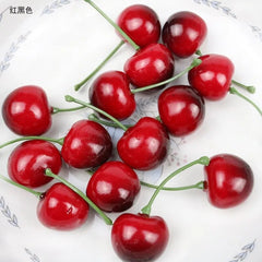 30Pcs Fake Cherry Artificial Fruit Model Simulation Cherry Ornament Craft Food Photography props Party Decor Home Decoration