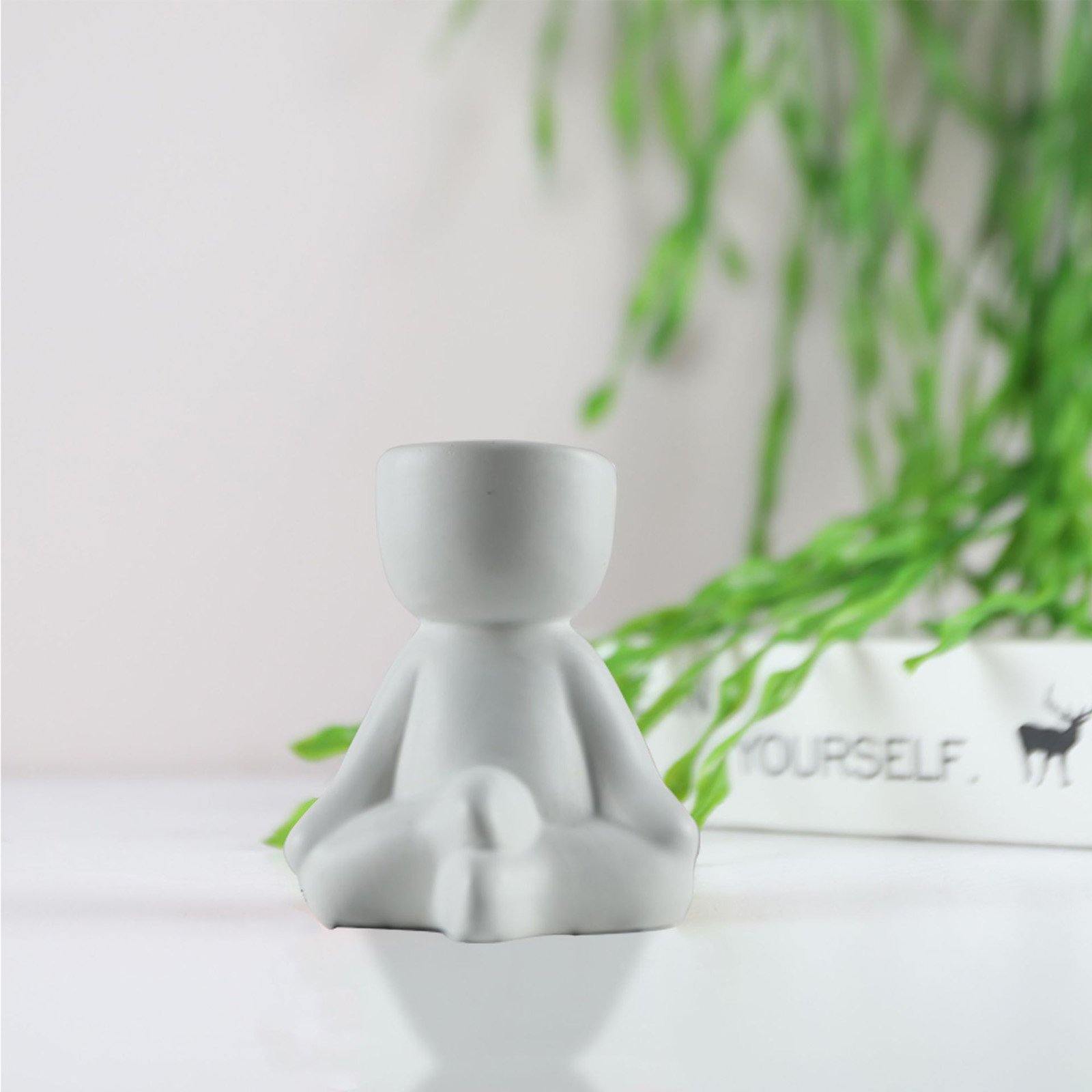 Little Human Ceramic Succulent Planter Legs Crossed / White | Sage & Sill