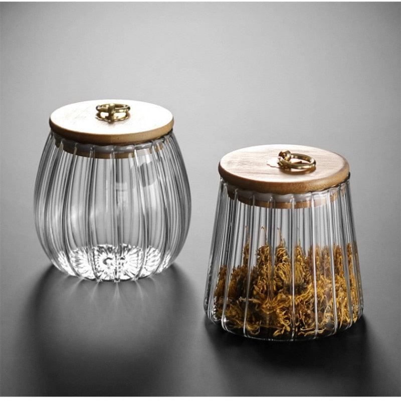 Charm Ripple Glass Storage Jars with Lid