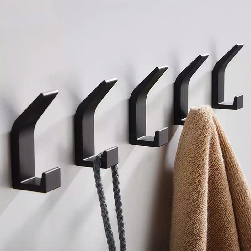 Saxton No-Drill Wall Hooks Black / 5 | Sage & Sill